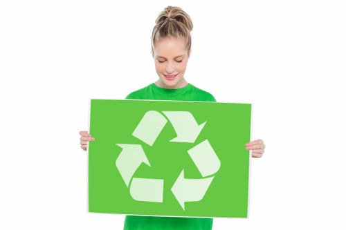 Collection of recycled materials for business waste